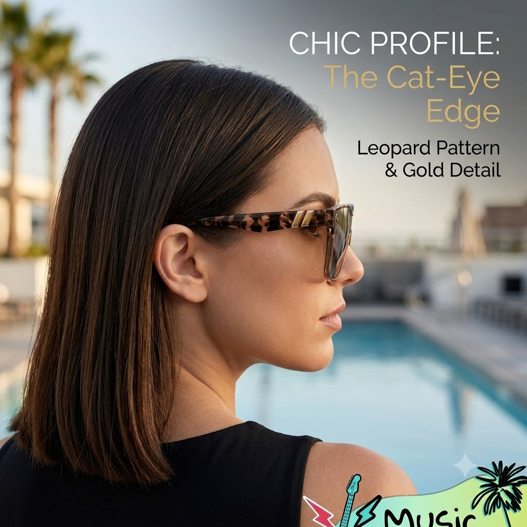Women's Cat Eye Sunglasses Leopard Print Frame with UV400