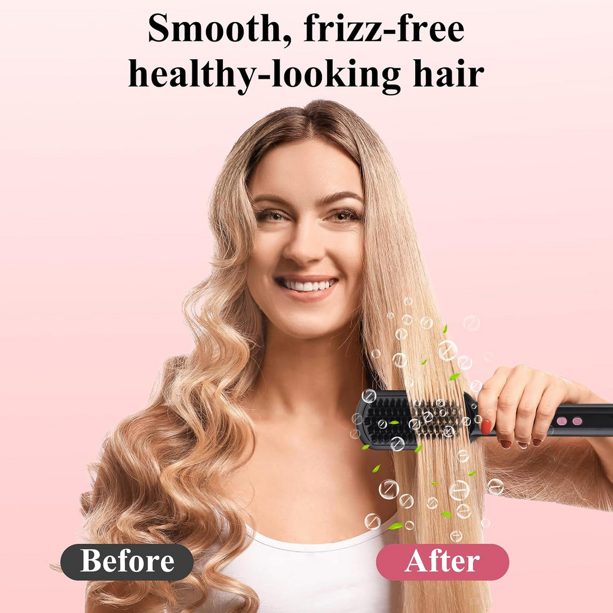2-in-1 Electric Hair Straightener Comb with LED Display