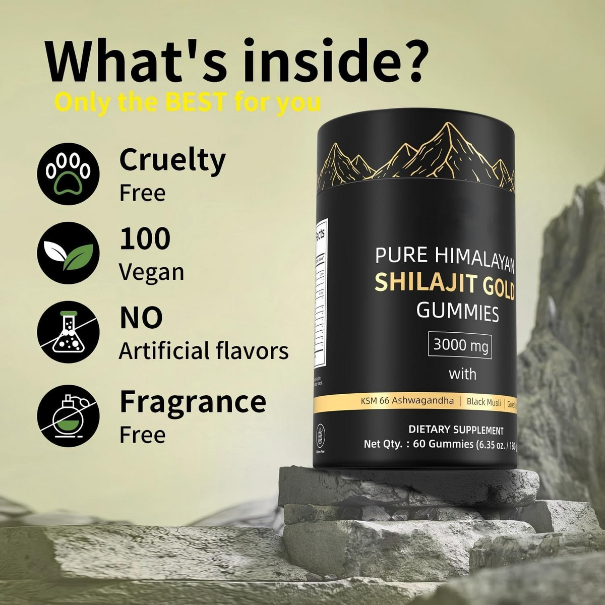 Gold Shilajit Gummies – Fulvic Acid & Mineral Wellness Supplement