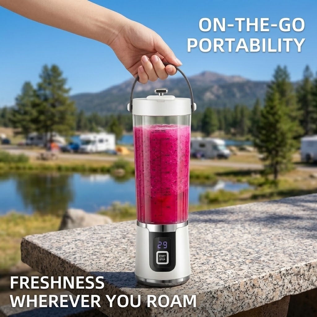 USB Rechargeable Portable Juicer – Stainless Steel Blades for Home, Office & Travel