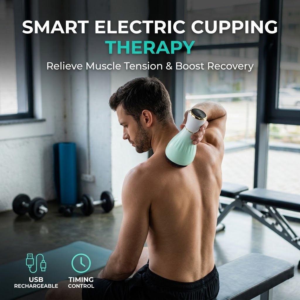 Electric Cupping Therapy Machine – USB Rechargeable Vacuum Body Massager with Timer Control