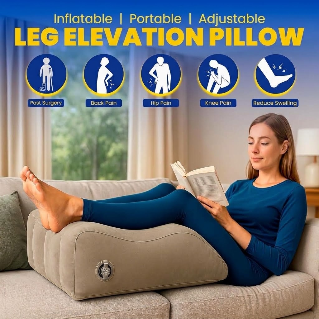 Inflatable Leg Elevation Pillow – Portable Wedge Support Pillow for Sleeping & Relaxation