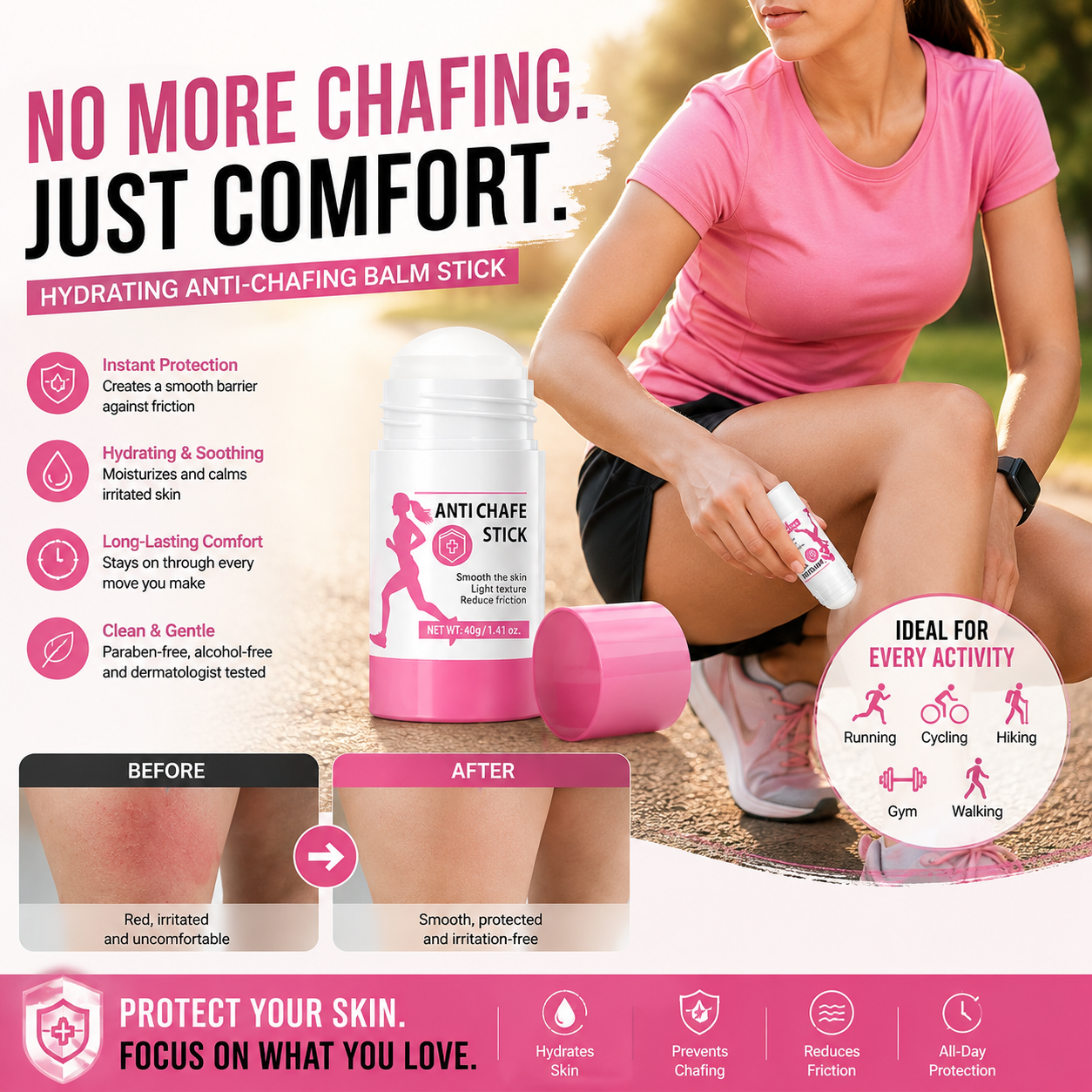 Hydrating Anti-Chafing Balm Stick – Smooth Skin Protection