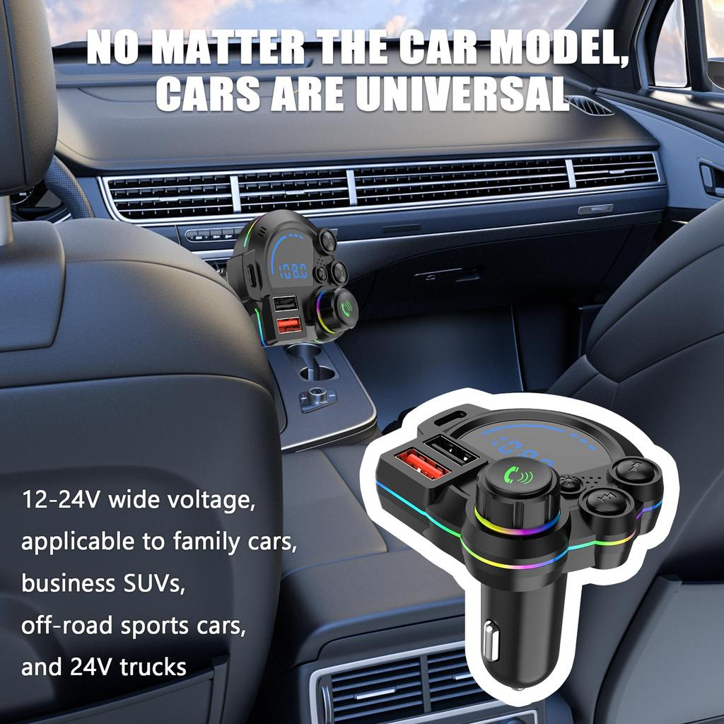 Universal Dual-Port Car FM Bluetooth Transmitter – Wireless Music, Hands-Free Calling &  Dual USB Charger