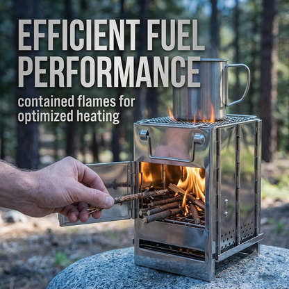 Wood Burning Backpacking Stove for Camping & Outdoor Cooking