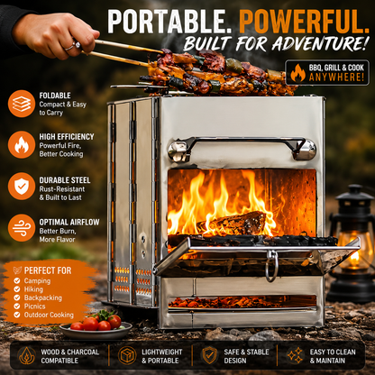 Wood Burning Backpacking Stove for Camping & Outdoor Cooking