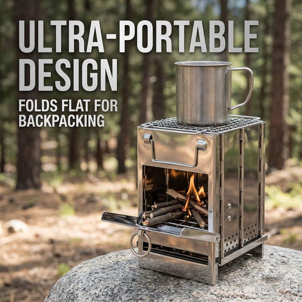 Wood Burning Backpacking Stove for Camping & Outdoor Cooking