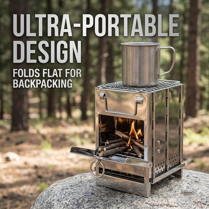 Wood Burning Backpacking Stove for Camping & Outdoor Cooking