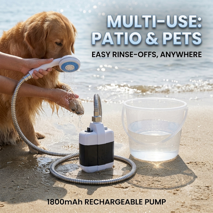 Portable Rechargeable Camping Shower – Electric Shower Pump with Handheld Sprayer (1800mAh)