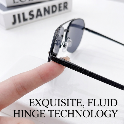 2025 Luxury Half-Rim UV400 Sunglasses – Large-Frame Unisex Fashion Eyewear