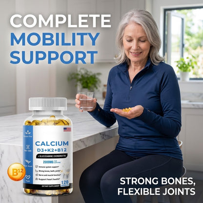 Calcium D3 + K2 + B12 Softgels – Bone & Muscle Health Support