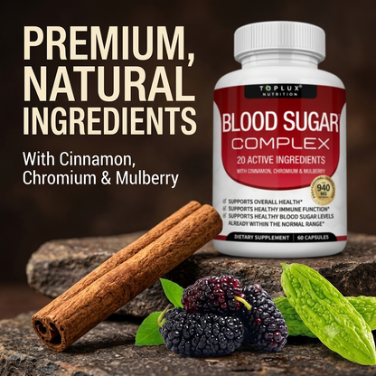 Blood Sugar Support Capsules – Herbal & Vitamin Daily Wellness Formula (60 Capsules)