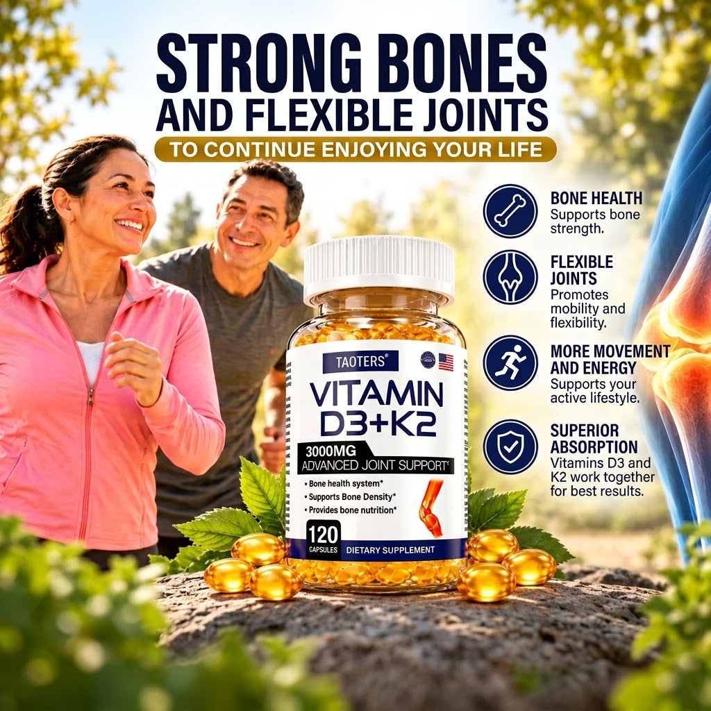 Vitamin D3 + K2 Softgels – Bone & Joint Wellness Support