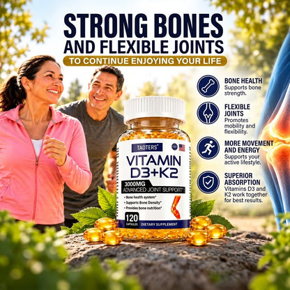 Vitamin D3 + K2 Softgels – Bone & Joint Wellness Support