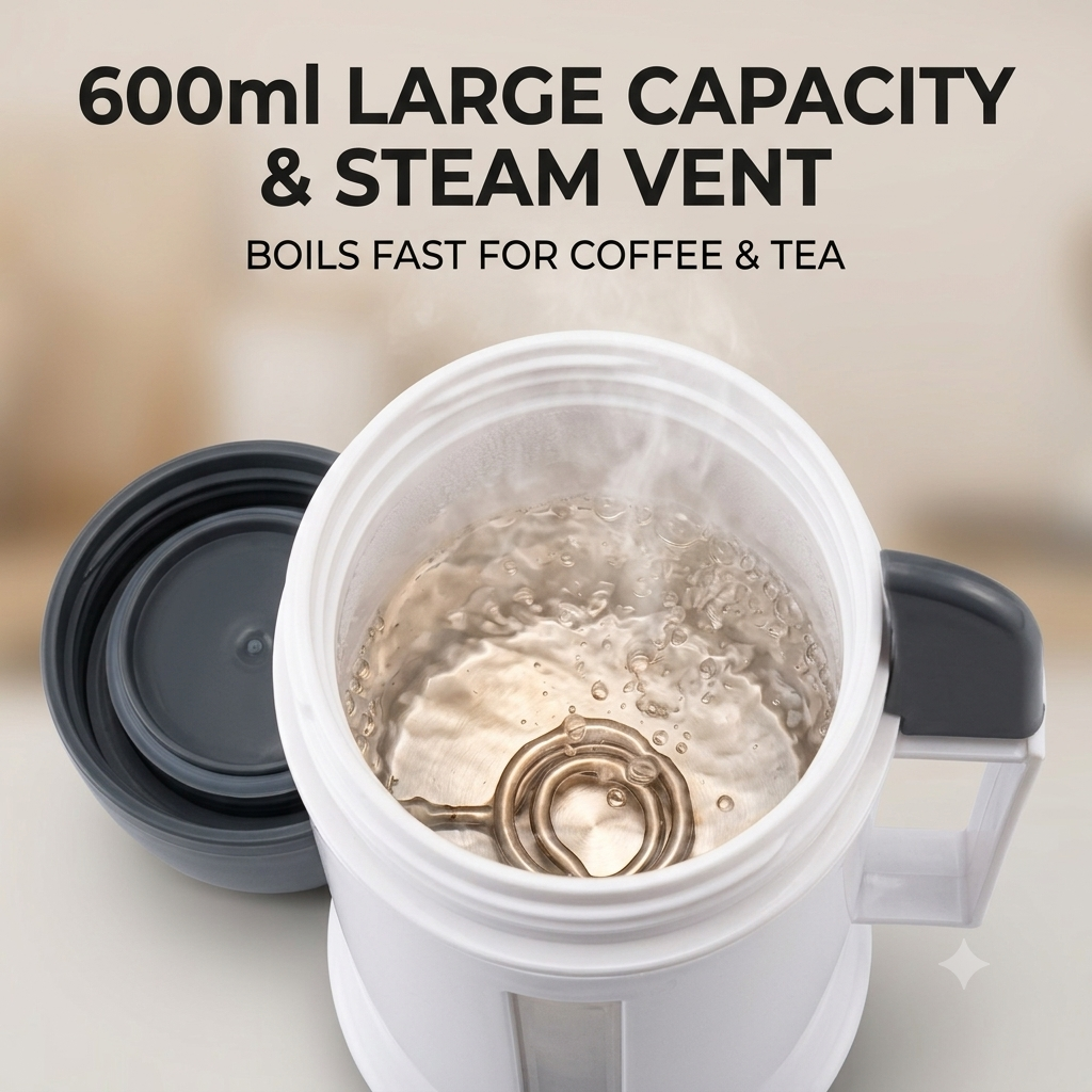 Portable Water Boiler with Cigarette Lighter Plug, 150W/250W