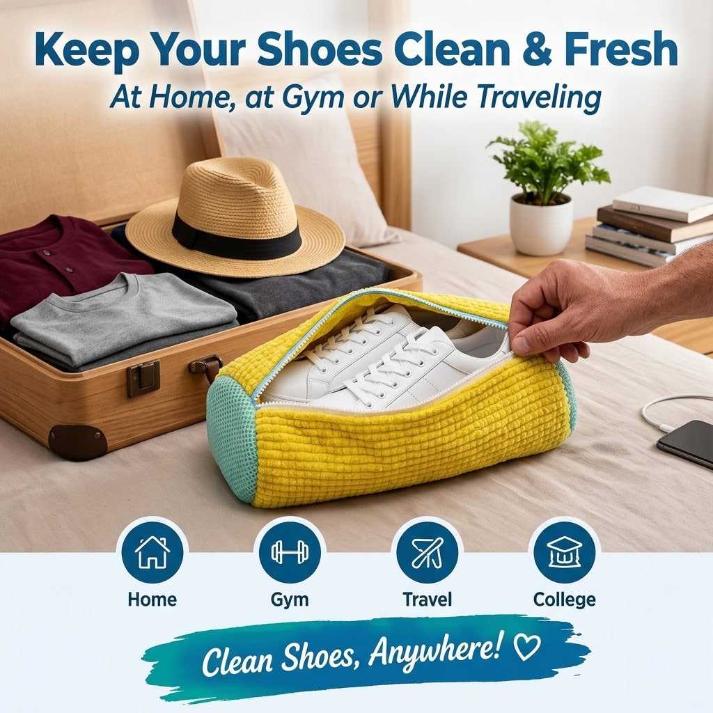 Reusable Shoe Washing Bag – Protective Mesh Laundry Bag with Zipper