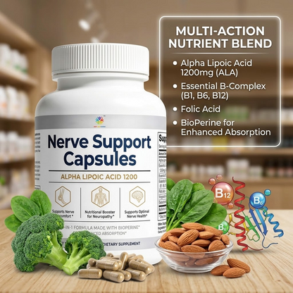Nerve Support Capsules – Antioxidant & Energy Support Supplement for Nerve Health