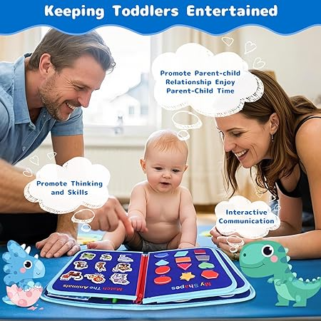 Montessori Busy Board – Sensory Activity Book with Educational Learning Games for Kids