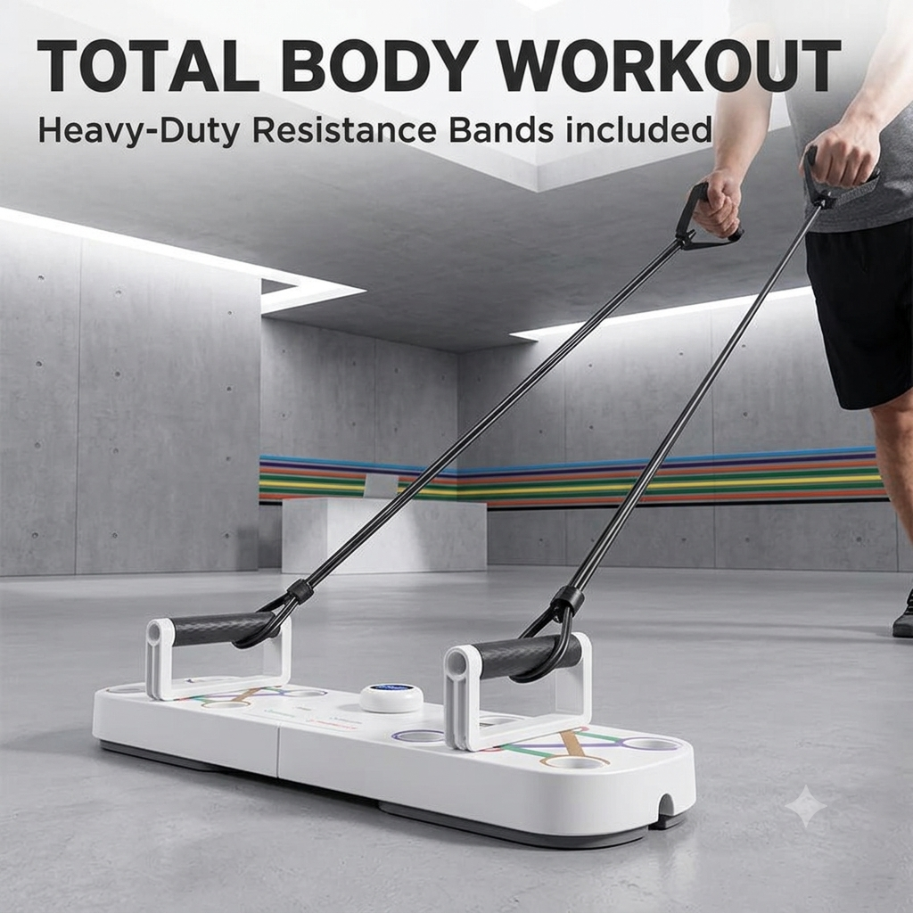 Portable Home Workout Equipment with Resistance Bands & Digital Counter