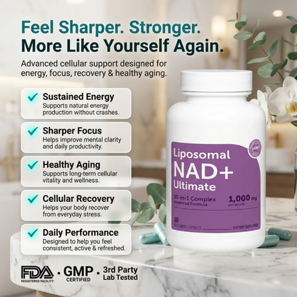 10-in-1 Liposomal NAD+ Support Complex Daily Antioxidant Supplement