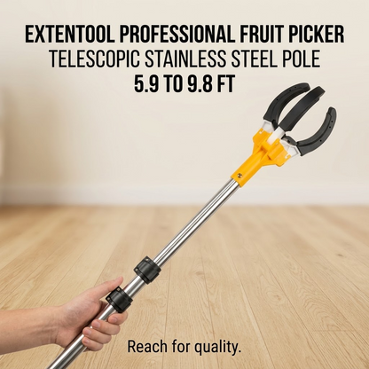 Fruit Picker Tool – Long-Reach Stainless Steel Pole with Soft Rubber Paw for Easy Harvesting