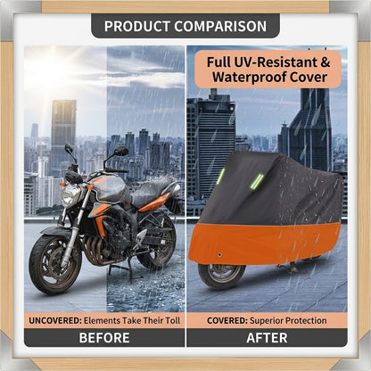 Heavy-Duty Waterproof Motorcycle Cover 210D