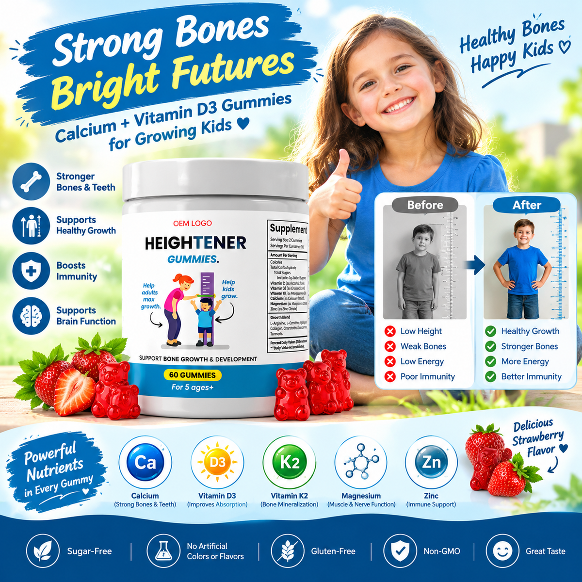 Sugar-Free Calcium & Vitamin D3 Gummies – Bone Health Support