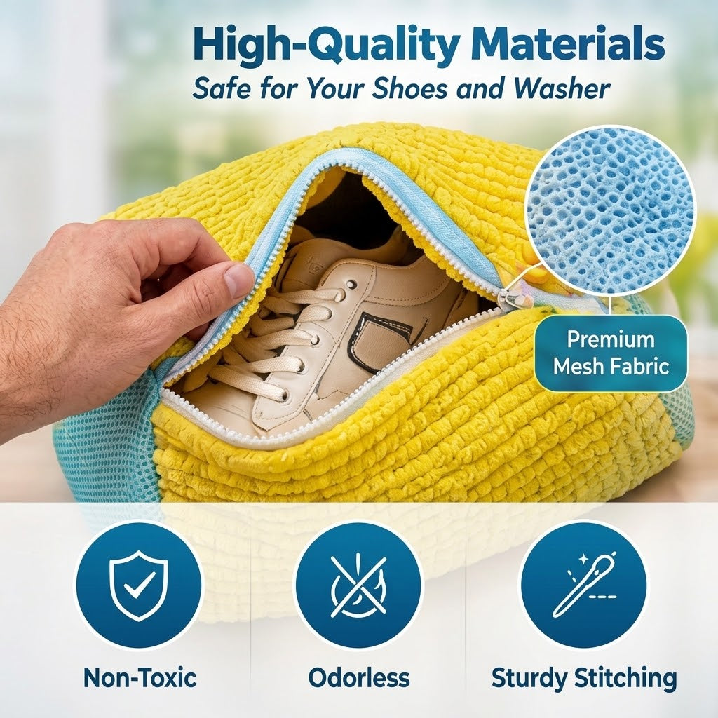 Reusable Shoe Washing Bag – Protective Mesh Laundry Bag with Zipper