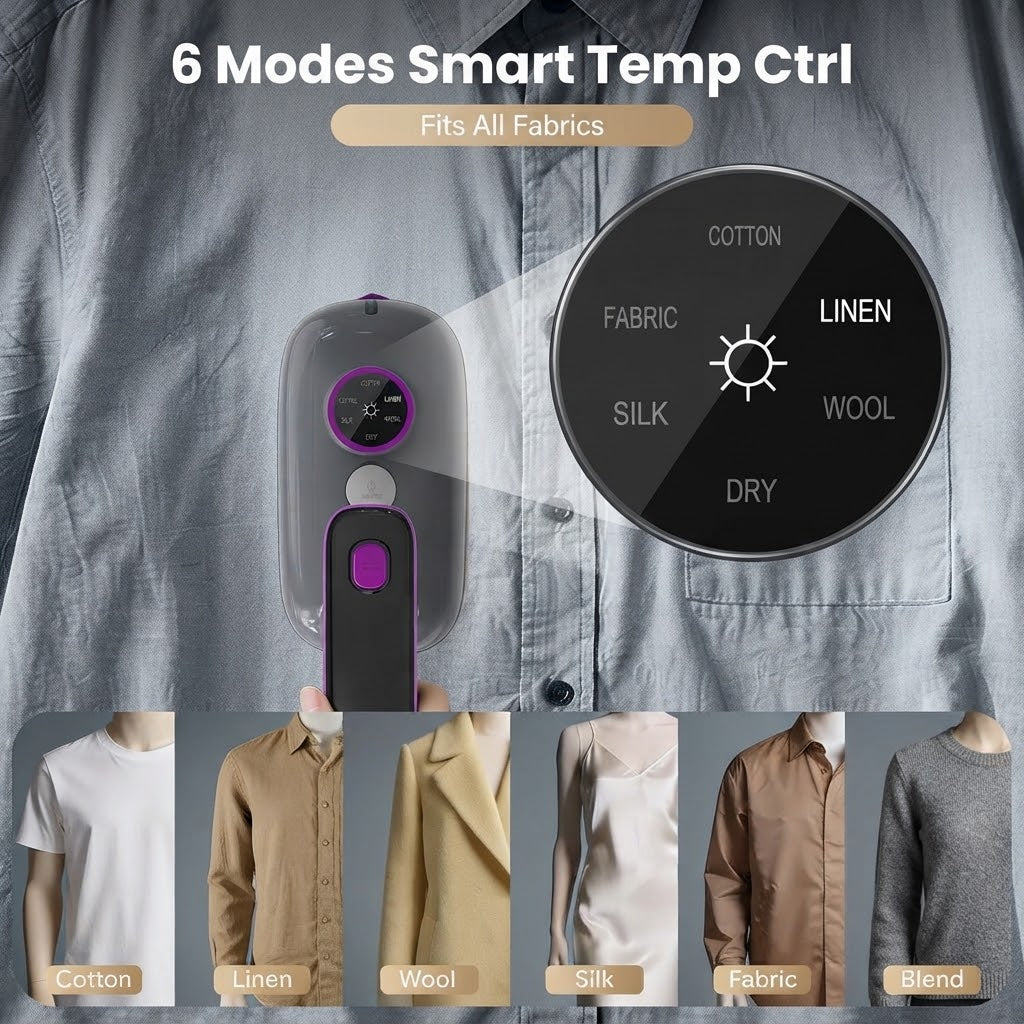 1000W Portable Mini Steam Iron – Foldable Ceramic Travel Iron
