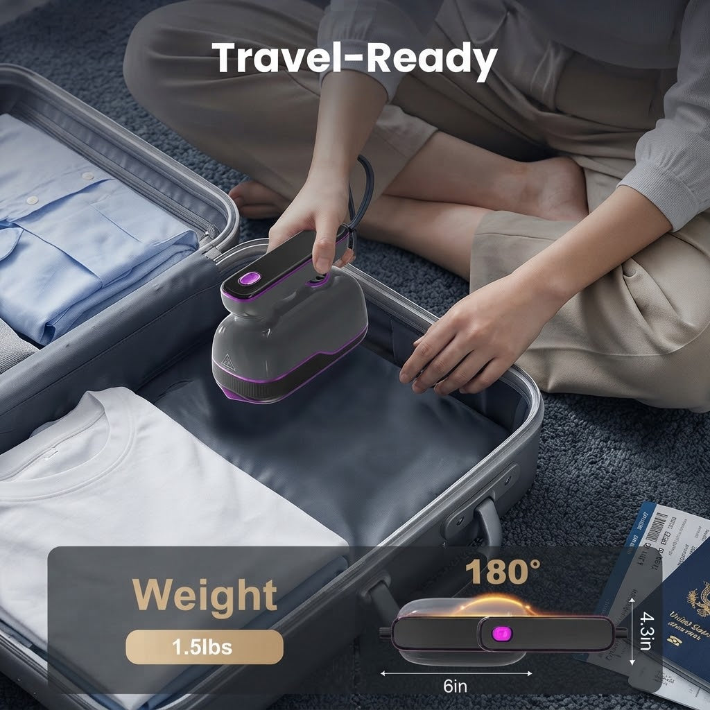 1000W Portable Mini Steam Iron – Foldable Ceramic Travel Iron