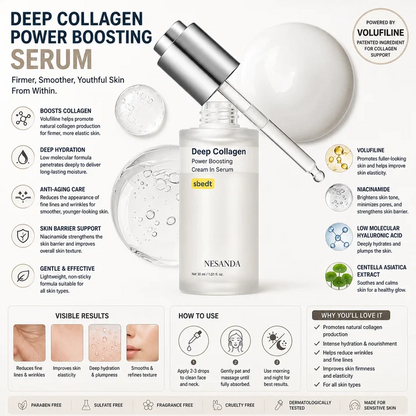 Power Boosting Face Serum Cream – Lightweight Hydrating Essence with Smooth Face