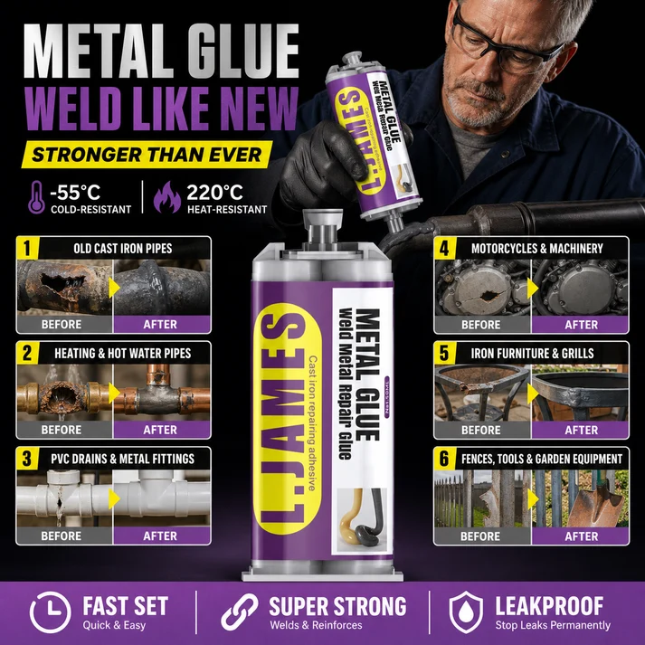 Heavy-Duty Metal Repair Waterproof Adhesive for Cracks, Leaks