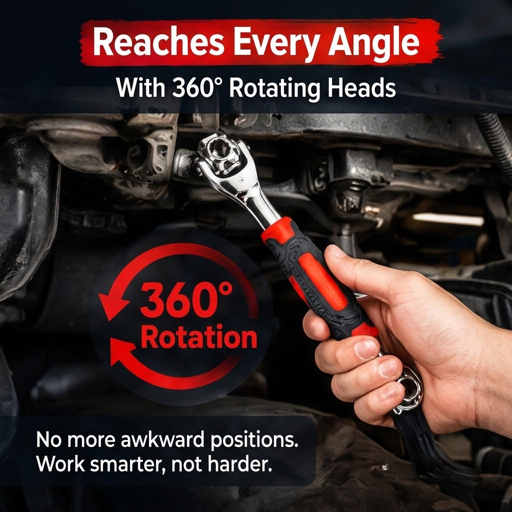 360-Degree Universal Ratchet Wrench – 1/2-Inch Drive