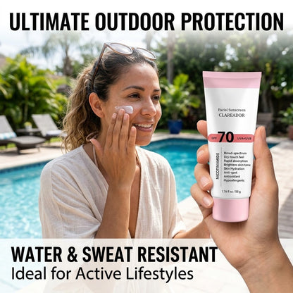 SPF 70 Mineral Niacinamide Sunscreen – Hyaluronic Acid Hydrating, Lightweight & Non-Greasy Sun Care