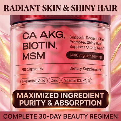 Hair, Skin & Nails Vitamins for Women – Biotin, Collagen, Hyaluronic Acid & Vitamins D3, K2 & C