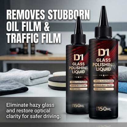 Car Glass Polish & Hydrophobic Anti-Fog Coating for Water Spots, Wiper Marks & Oil Film