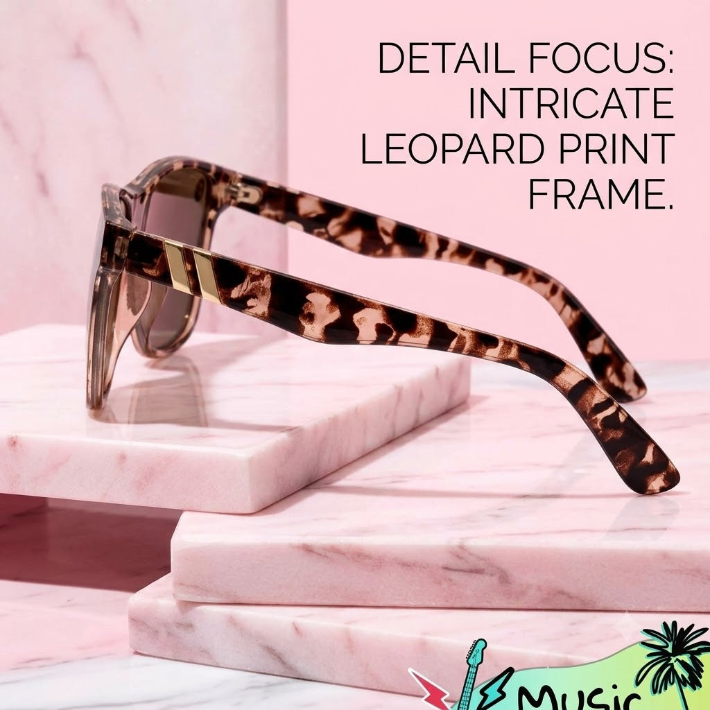 Women's Cat Eye Sunglasses Leopard Print Frame with UV400