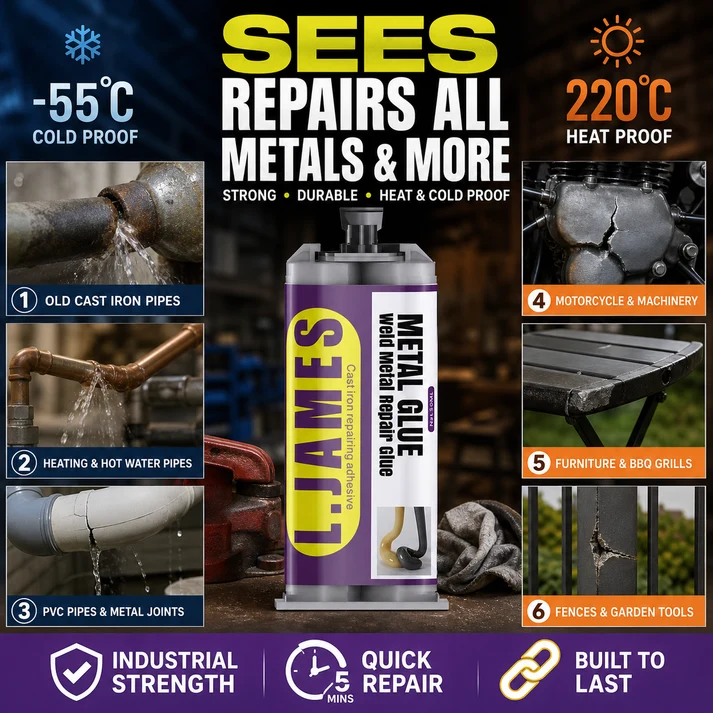 Heavy-Duty Metal Repair Waterproof Adhesive for Cracks, Leaks