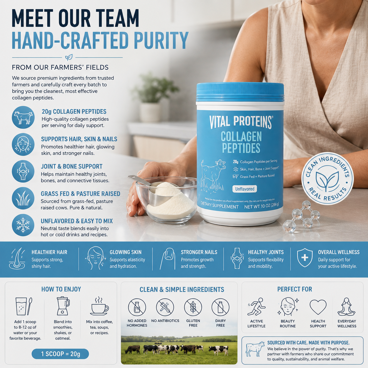 Collagen Peptides Powder – Daily Beauty & Wellness Supplement for Hair, Skin & Nails