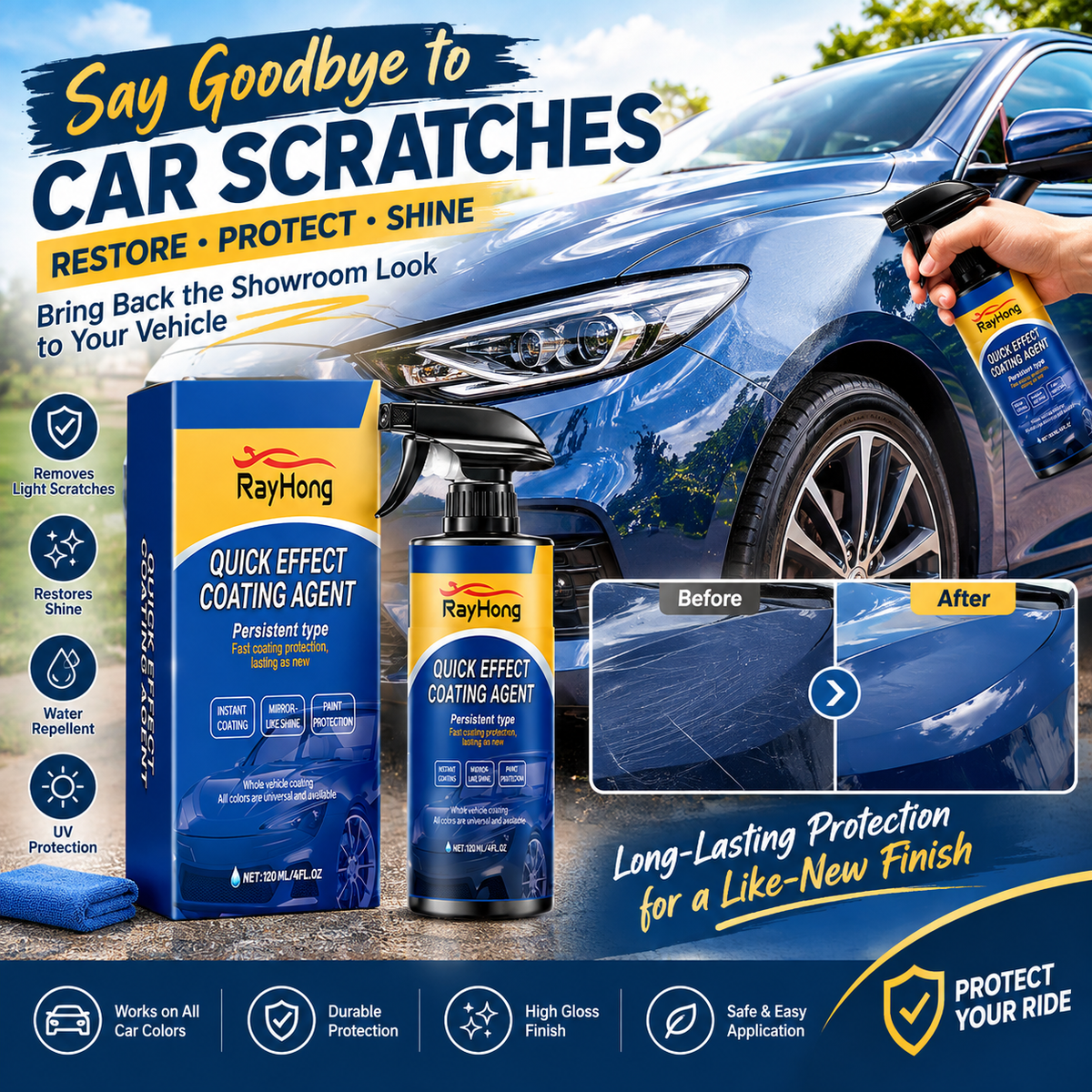 Car Scratch Remover & Protective Coating Spray