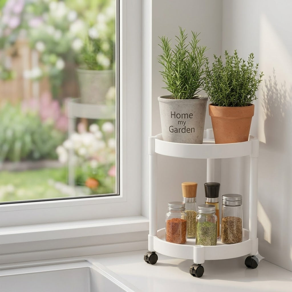 Nordic Style Multi-Layer Plant Stand with Wheels – Modern Indoor & Outdoor Flower Display Shelf