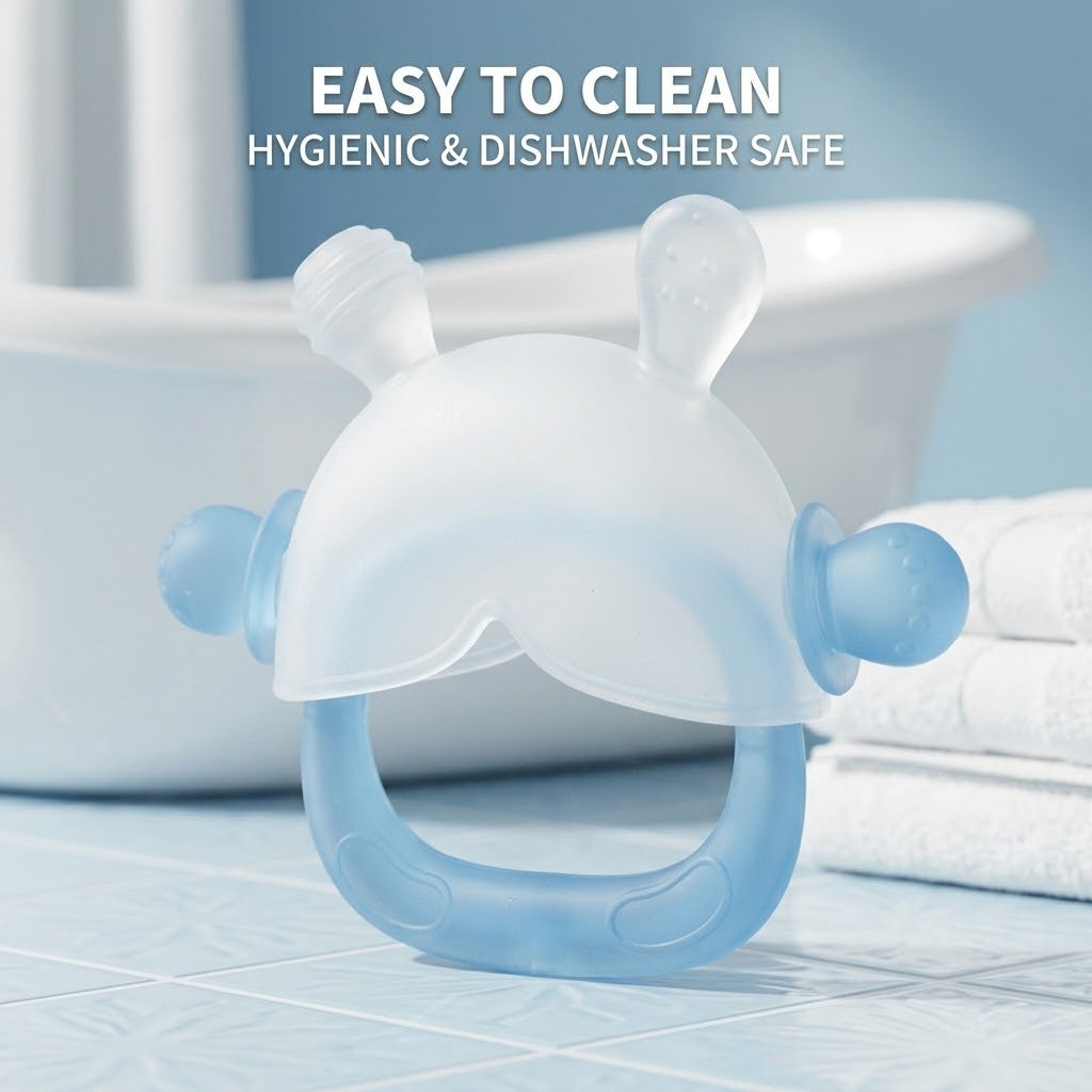 BPA-Free Silicone Baby Teether – Easy-Grip Rabbit Design