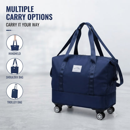 Foldable Expandable Travel Duffle Bag – Waterproof Large Storage Bag with Wheels