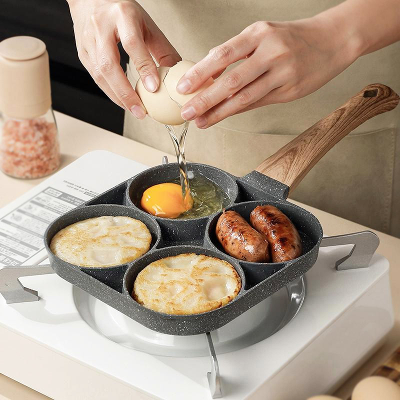 4-Cup Nonstick Egg Frying Pan for Omelette, Pancakes & Breakfast Sandwiches