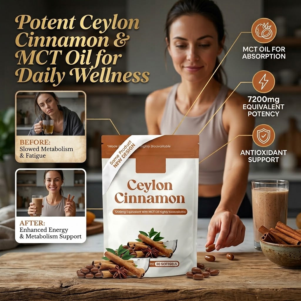 Ceylon Cinnamon Softgels with MCT Oil High Potency Supplement