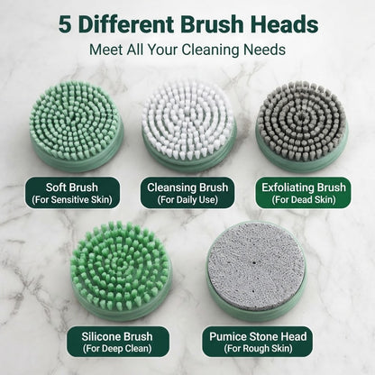 5-in-1 Electric Body Scrubber – Long-Handle Shower Brush