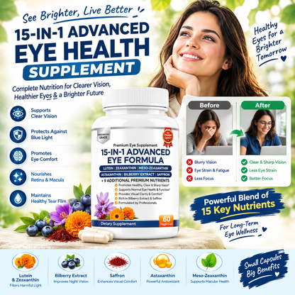 15-in-1 Advanced Eye Health Supplement Capsules