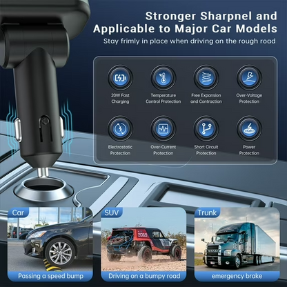 4-in-1 Starlight Car Charger – Fast Charging with Retractable Cables