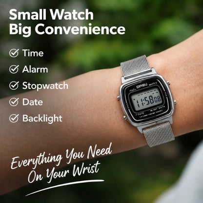 SKMEI 1901 Digital Women's Watch – Stainless Steel Sport Watch with Alarm