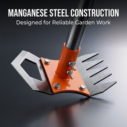 High-Carbon Steel Multi-Use Garden Hoe – Rake, Weeding & Spade Hand Tool